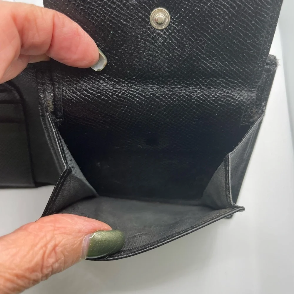Bvlgari - authentic - black leather Men’s / unisex  bi-fold wallet - GUC